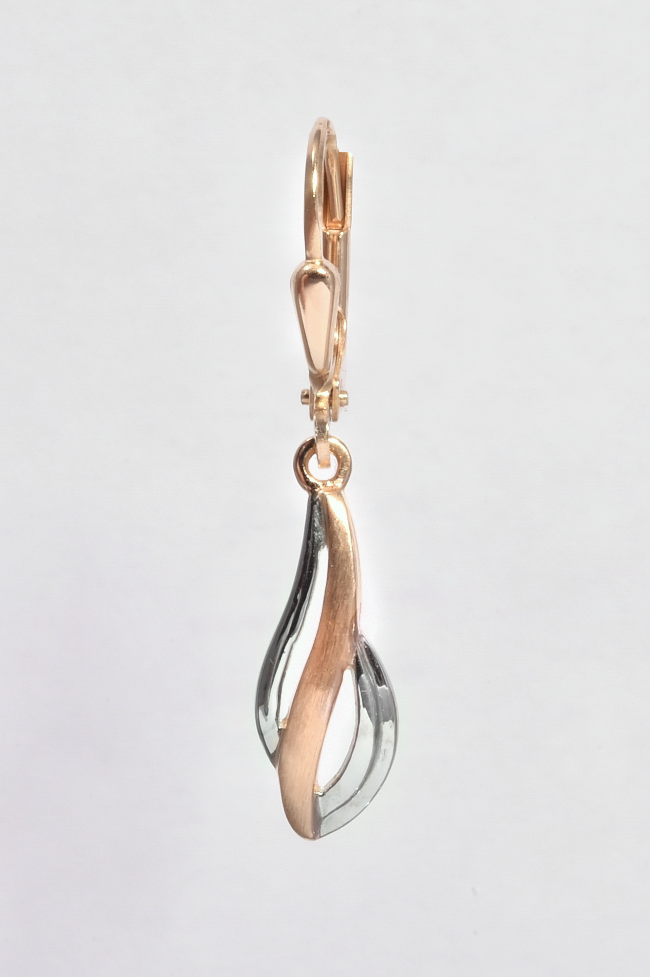 Zlaté náušnice DV15 bílé a žluté zlato,14kt, 1,80g